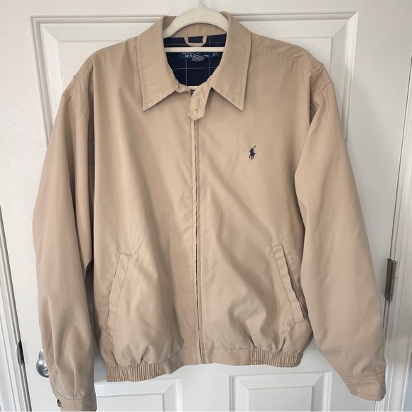 Polo By Ralph Lauren Men’s Lightweight Tan Jacket Size Medium Zip-Front l - Picture 1 of 5